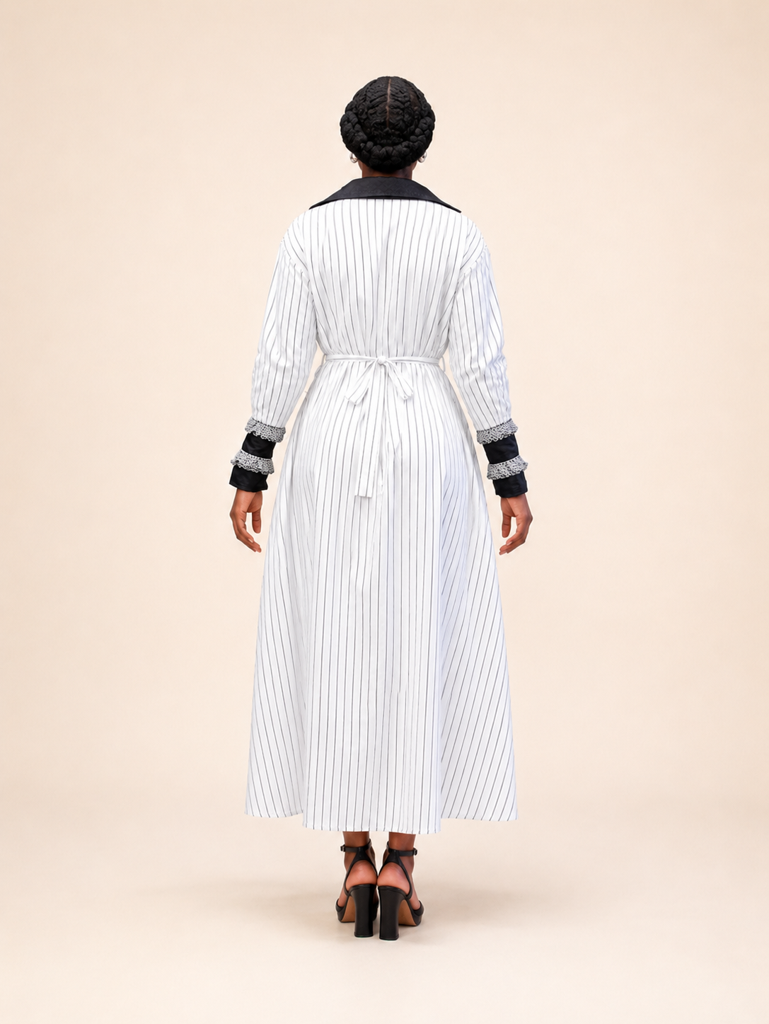 Striped Cotton Maxi Shirt Dress