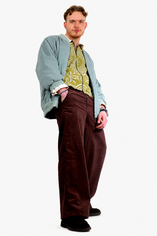 Sage Corduroy Bomber Jacket | Green