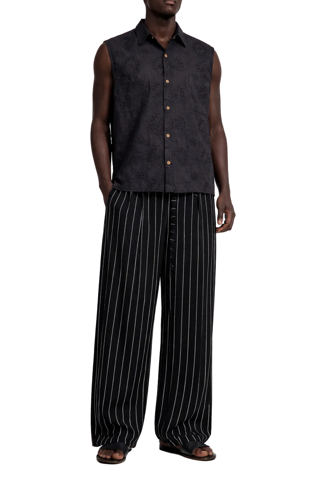 Box Crop Shirt Vest / Black — Men’s Shirt