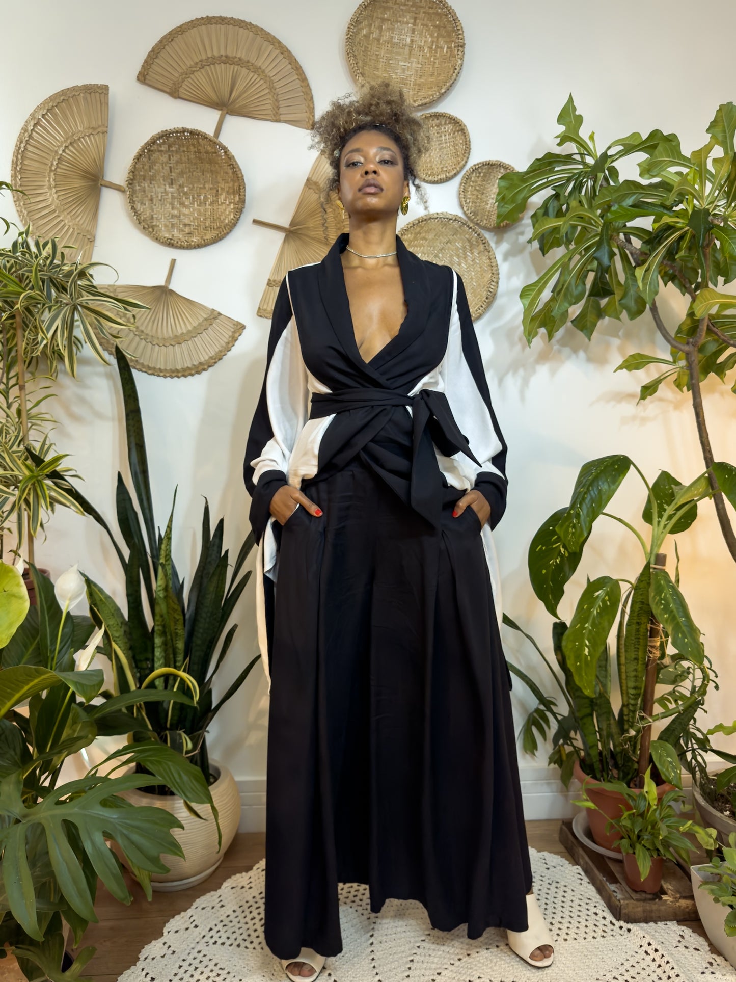 Kimono Africa in Flow Black and White