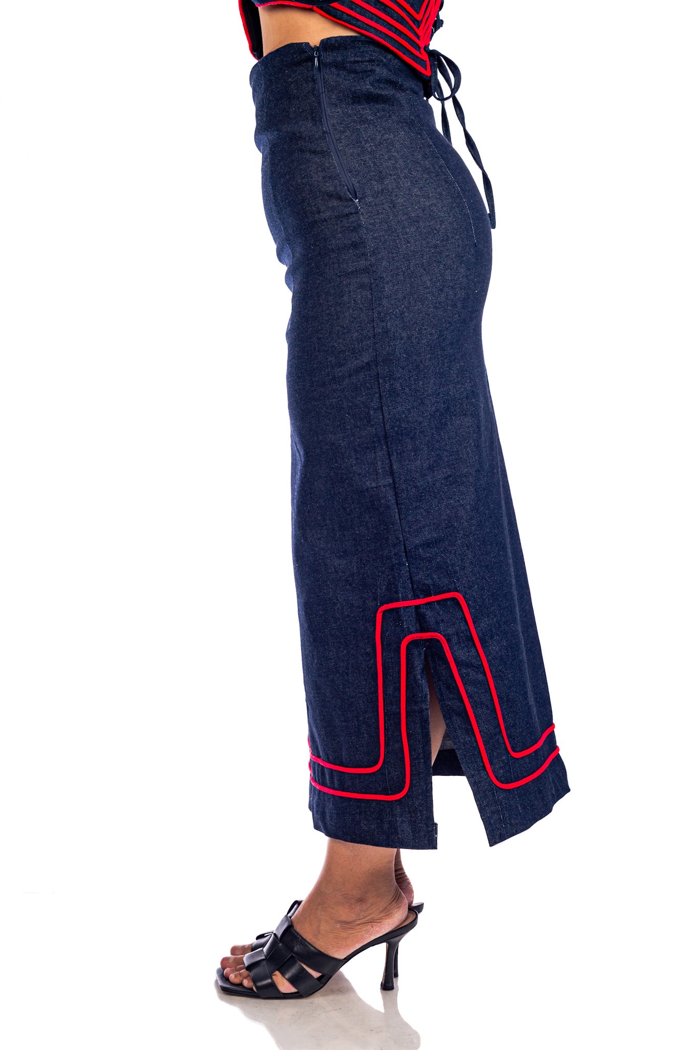 Nubian Queen Pencil Skirt and Flair Crop Top Set – Maria Denim Collection