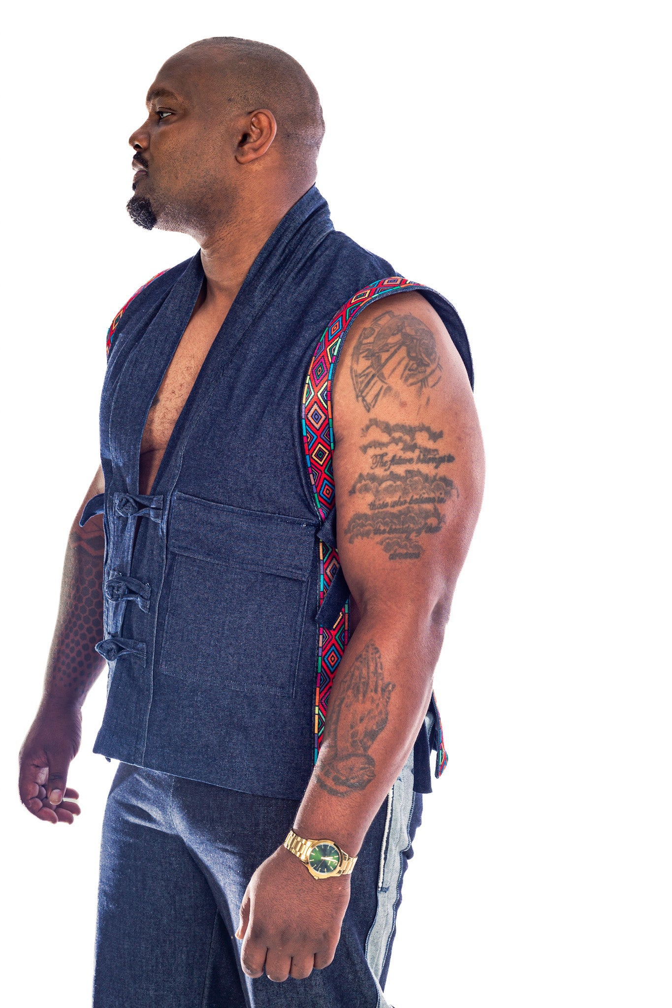 Men’s Streetwear Denim Farm Vest