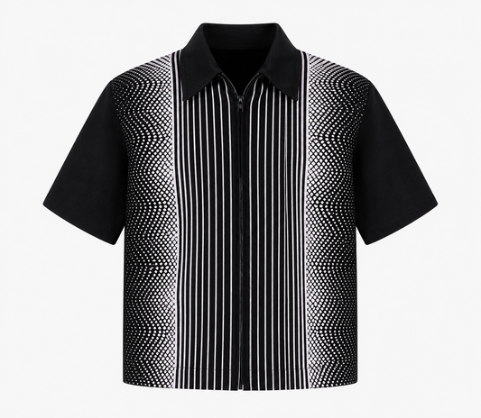 Zebra Contrast Zip Shirt