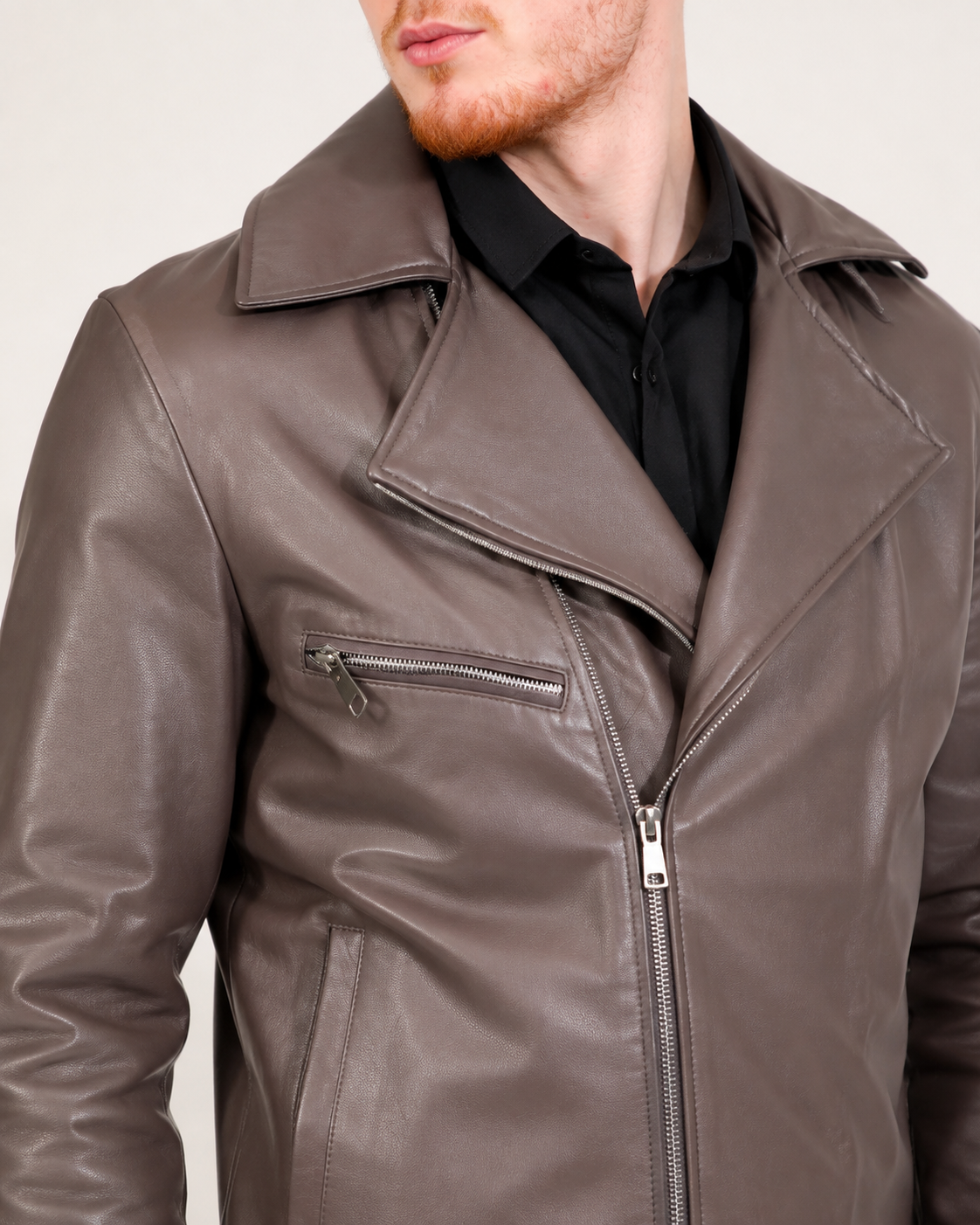 Soft Leather Moto Jacket | Male