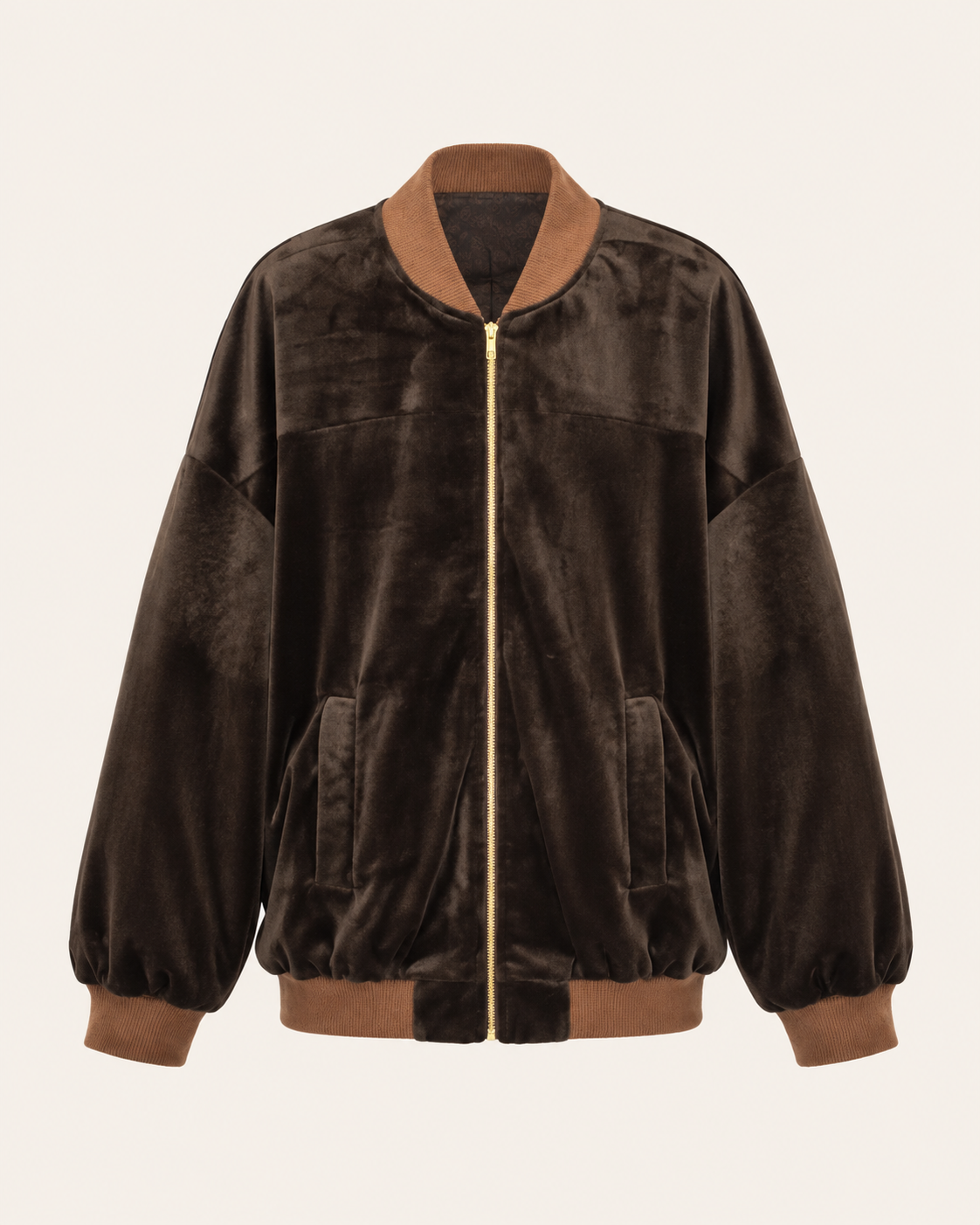 Chocolate Velvet Bomber Jacket