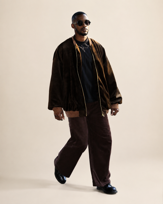 Chocolate Velvet Bomber Jacket