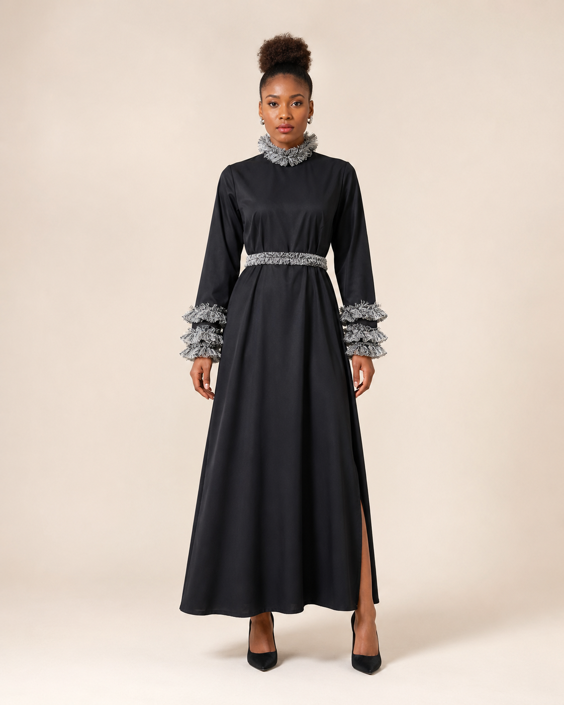 Handcrafted Ruffle Maxi Dress
