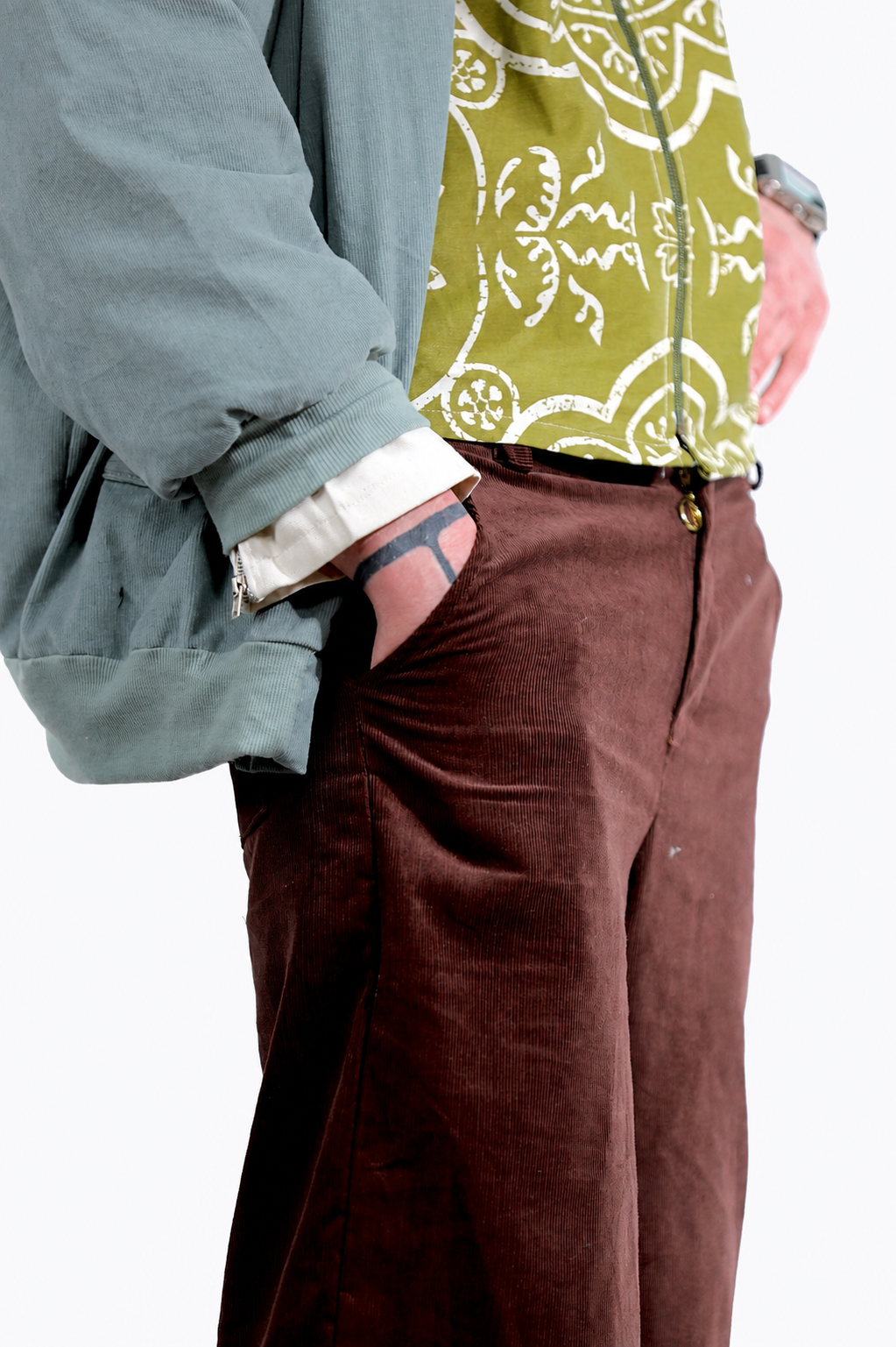 Sage Corduroy Bomber Jacket | Green