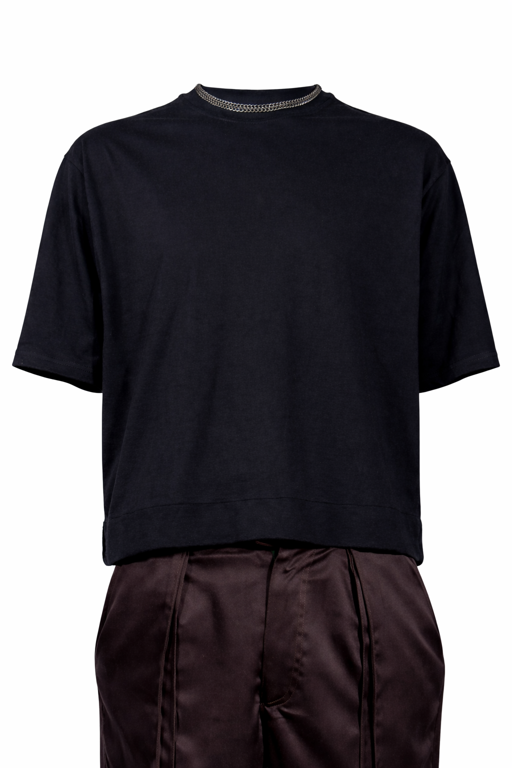 Oversize Fold-to-Crop T-Shirt / Black — Men’s T-Shirt