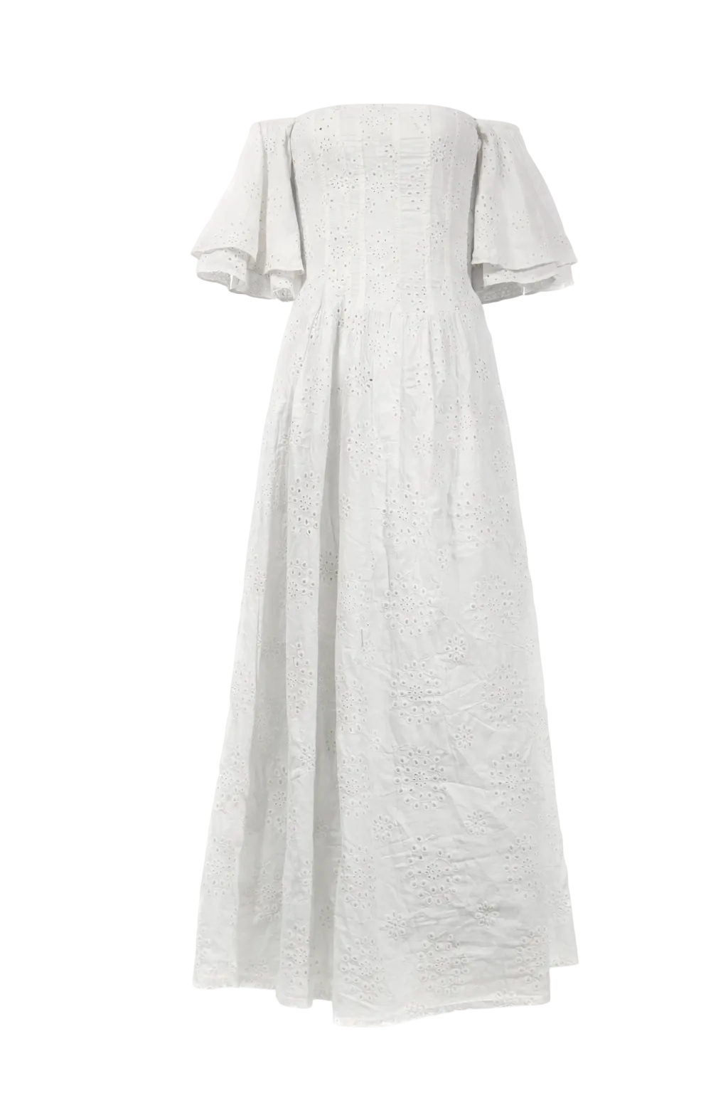 Flair Sleeve Summer Dress / White — Women’s Dress