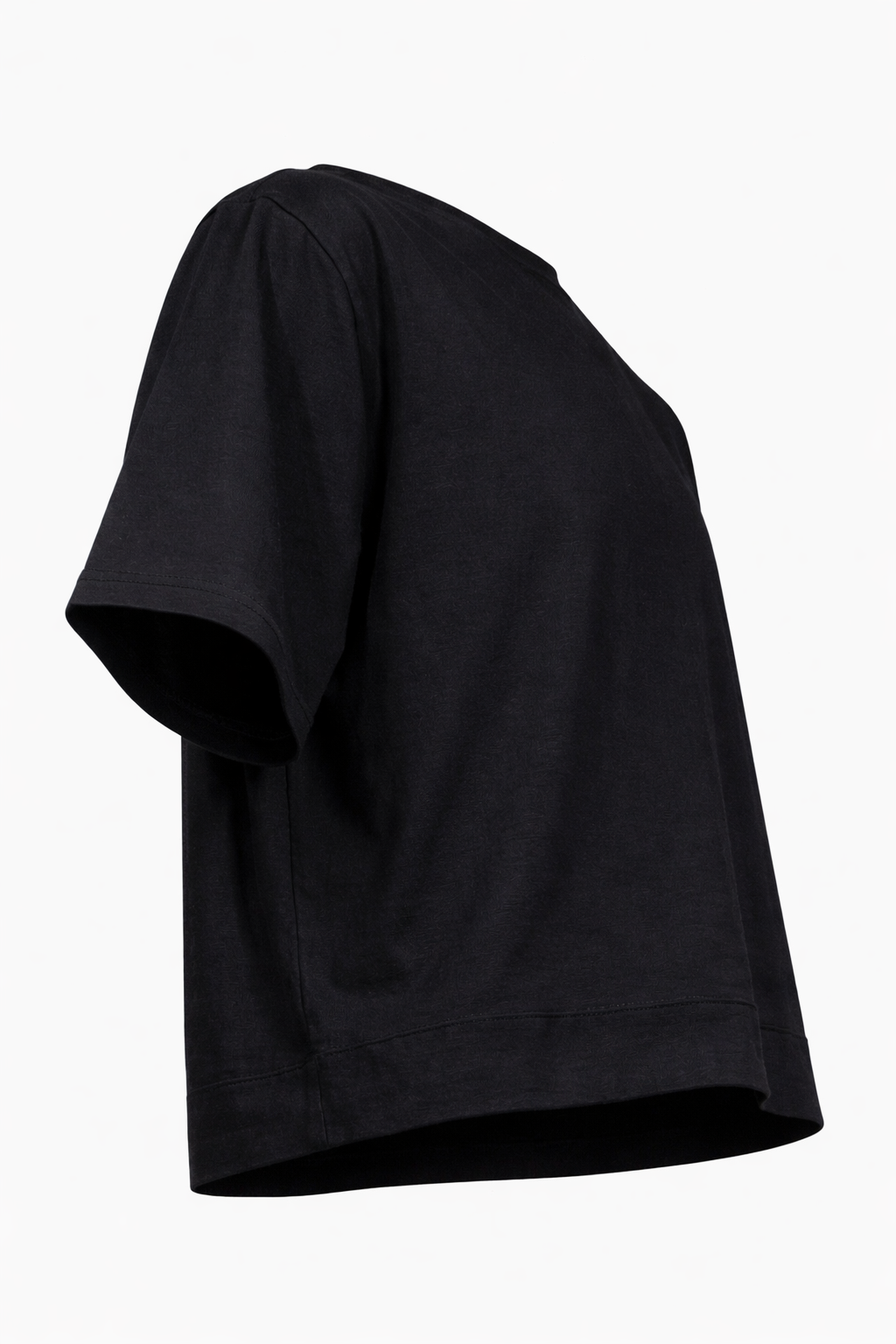 Oversize Fold-to-Crop T-Shirt / Black — Men’s T-Shirt