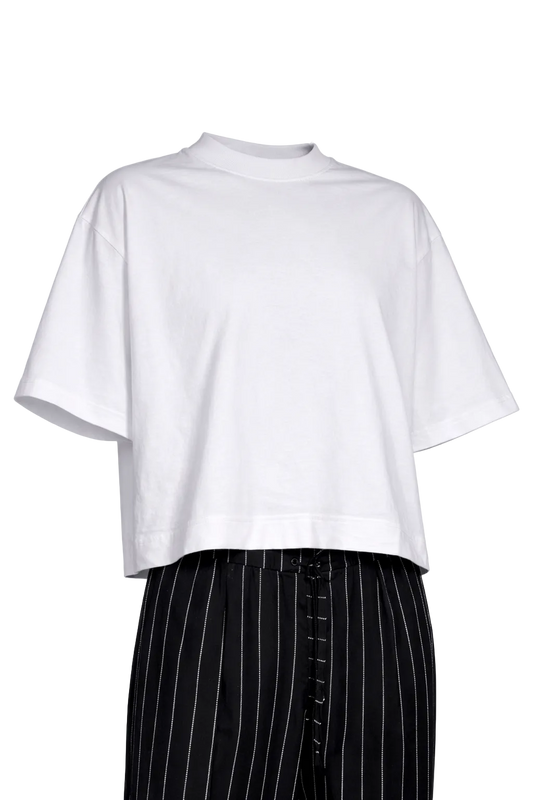 Oversize Fold-to-Crop T-Shirt / Off-white — Men’s T-Shirt