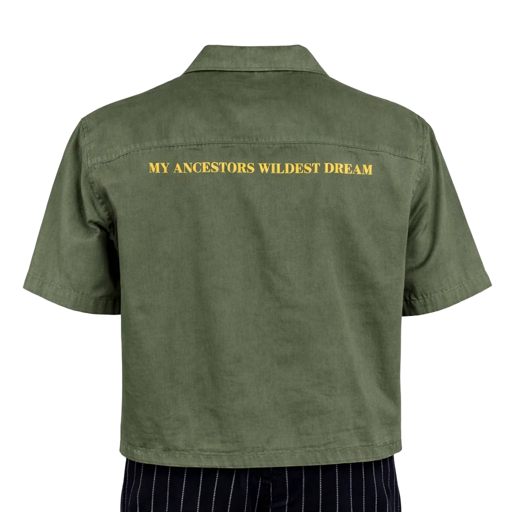 Zip Crop Shirt / Seaweed Green — Men’s Shirt