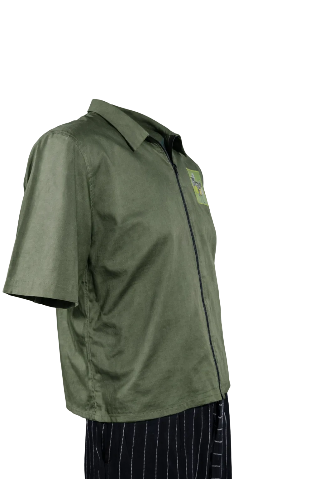 Zip Crop Shirt / Seaweed Green — Men’s Shirt