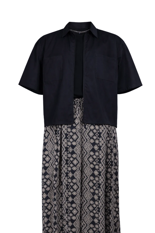 Zip Crop Shirt / Black — Men’s Shirt