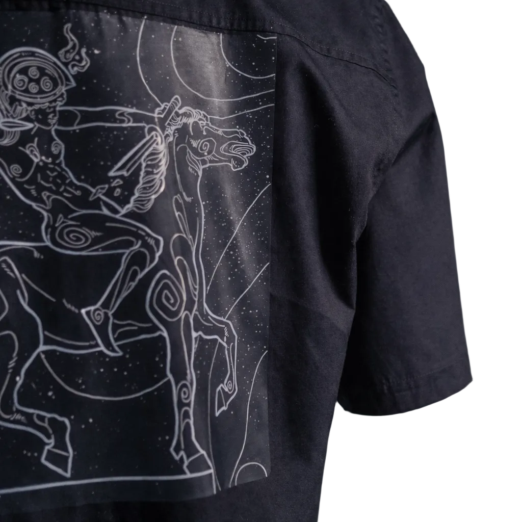 Zip Crop Shirt / Black — Men’s Shirt