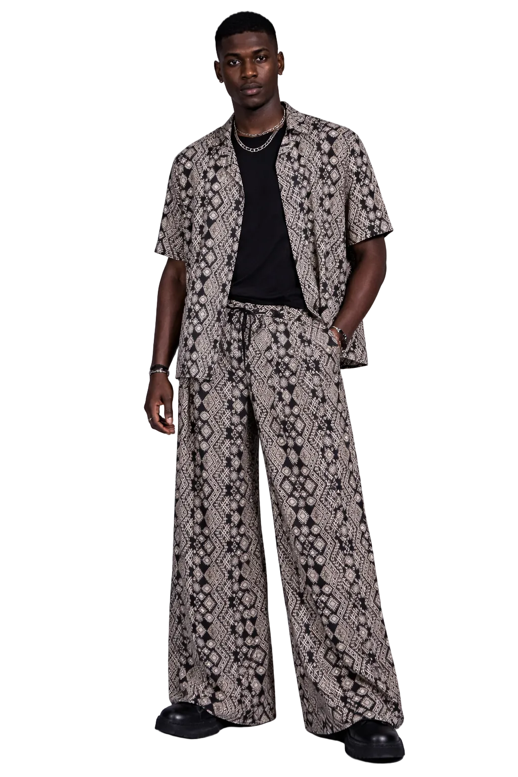 Shweshwe Wide-Leg Pants / African Print — Unisex