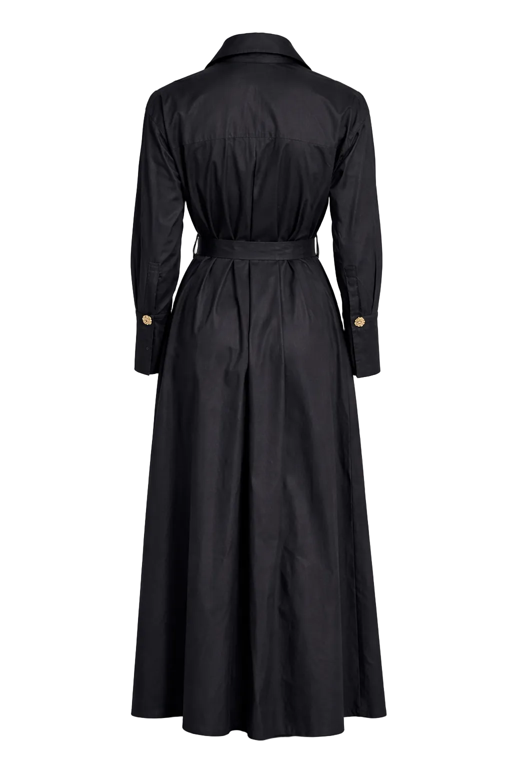 Shirt Dress with Print / Black — Women’s Dress