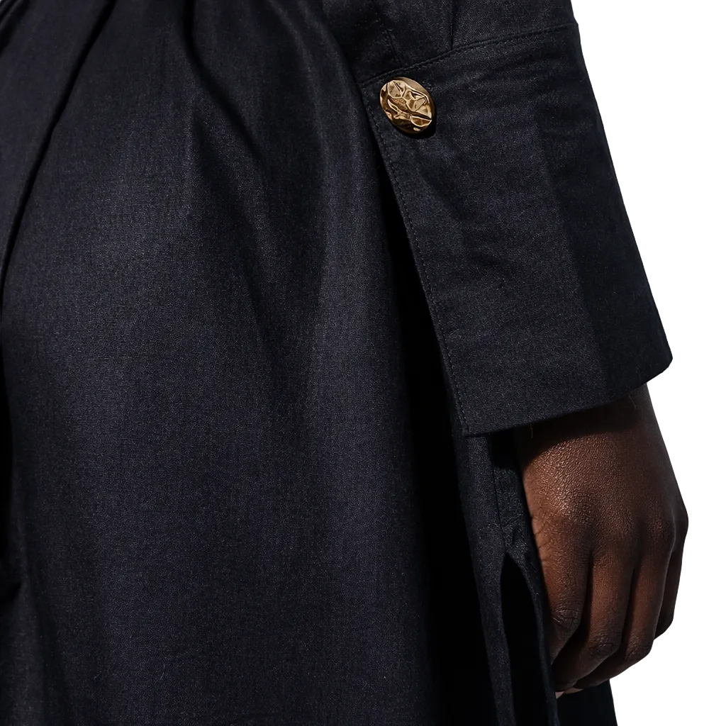 Shirt Dress with Print / Black — Women’s Dress