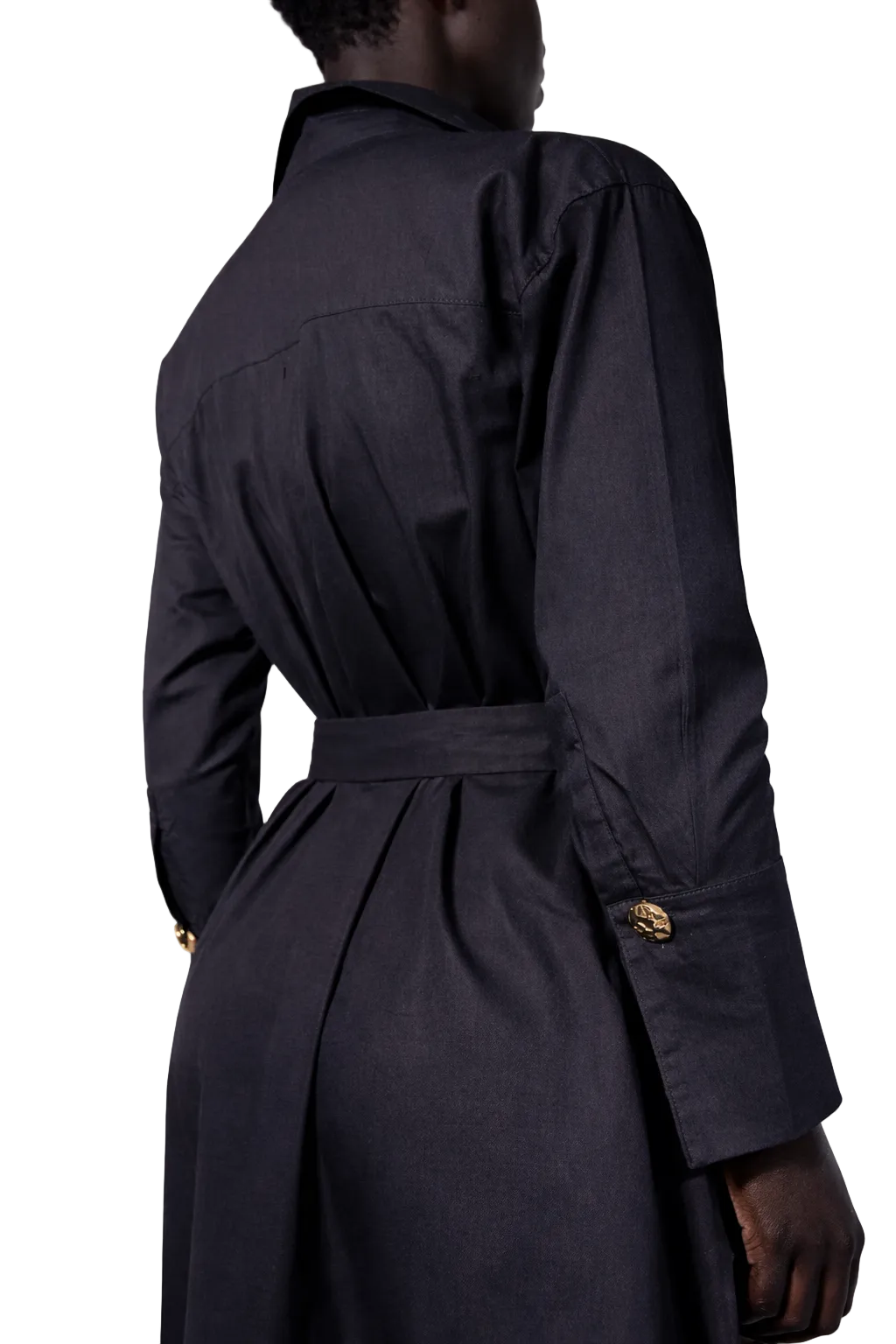 Shirt Dress with Print / Black — Women’s Dress