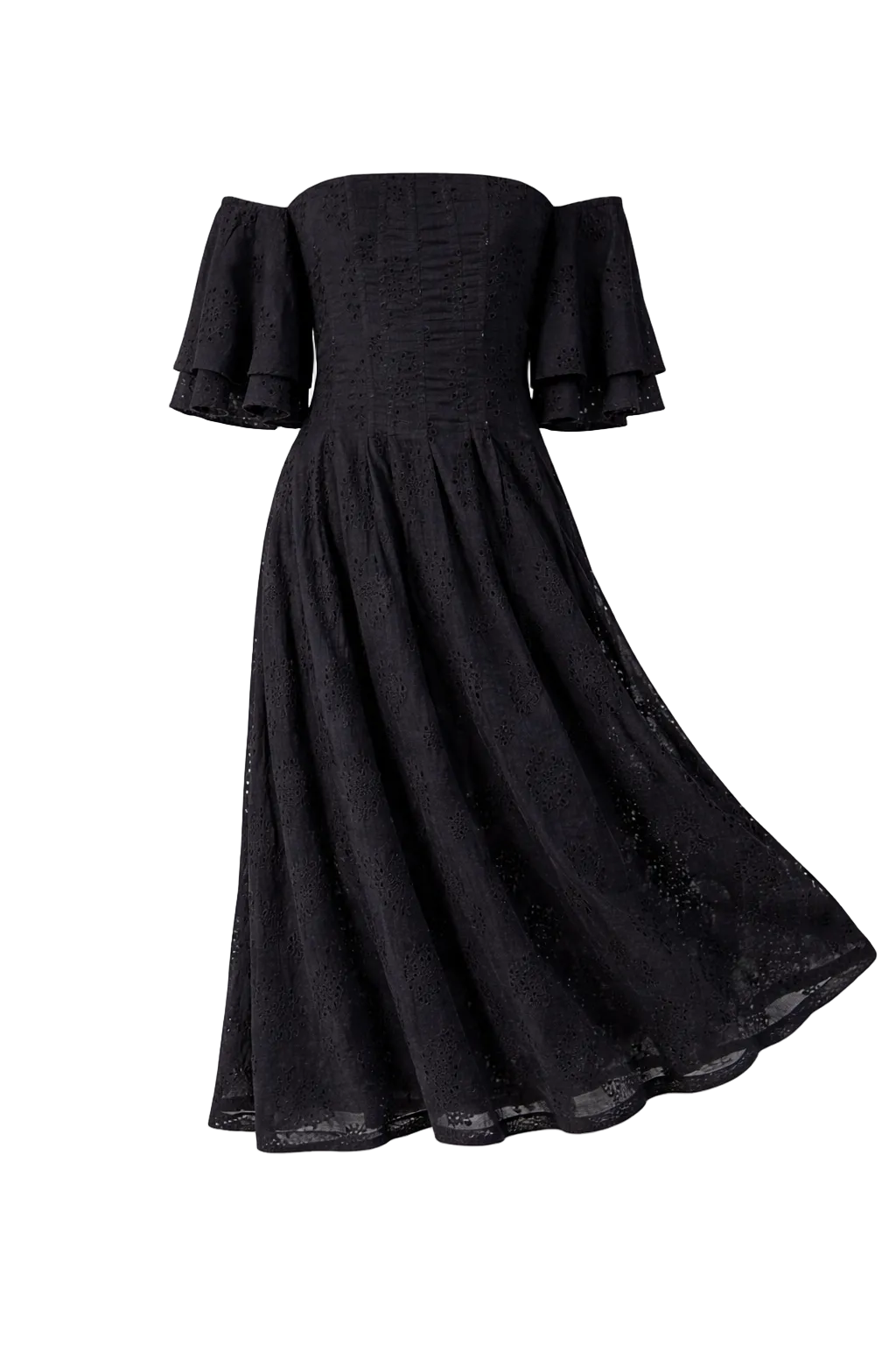 Flair Sleeve Summer Dress / Black — Women’s Dress