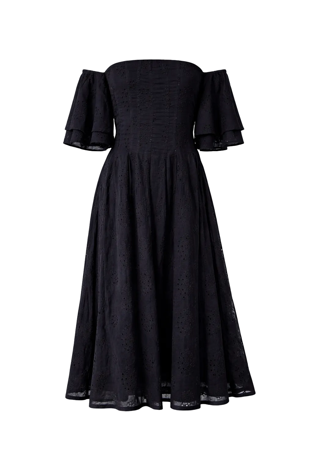 Flair Sleeve Summer Dress / Black — Women’s Dress
