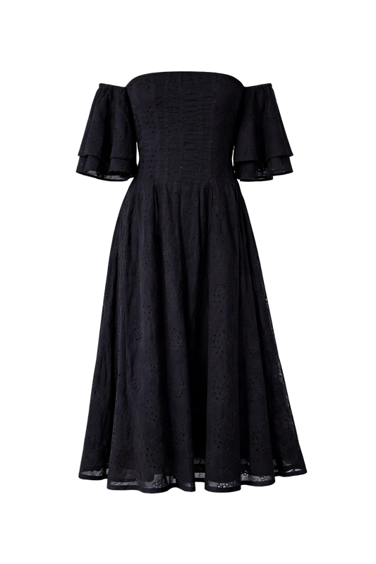 Flair Sleeve Summer Dress / Black — Women’s Dress