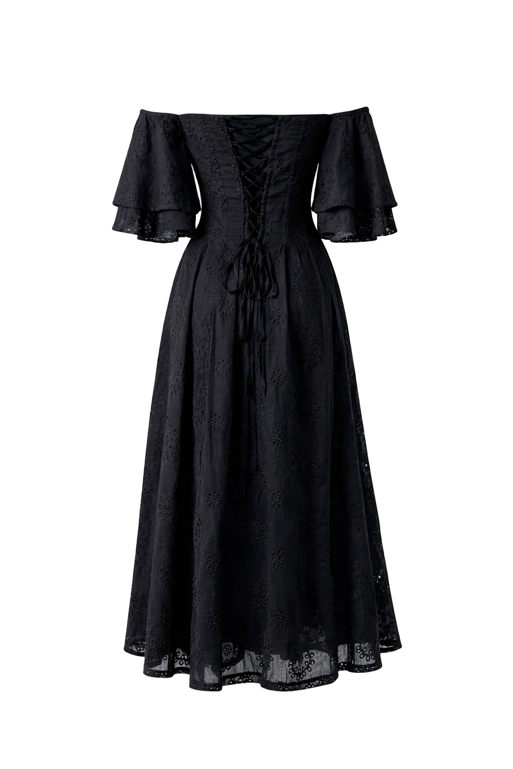 Flair Sleeve Summer Dress / Black — Women’s Dress