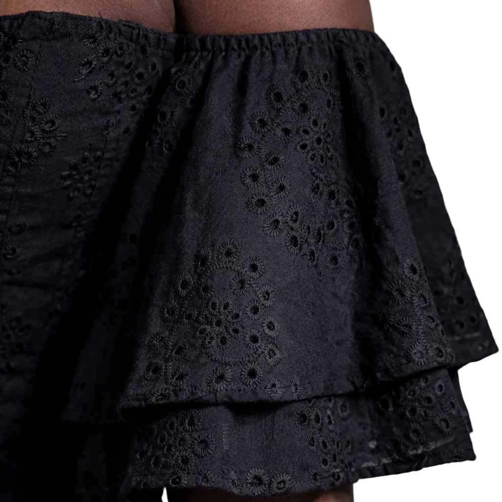 Flair Sleeve Summer Dress / Black — Women’s Dress