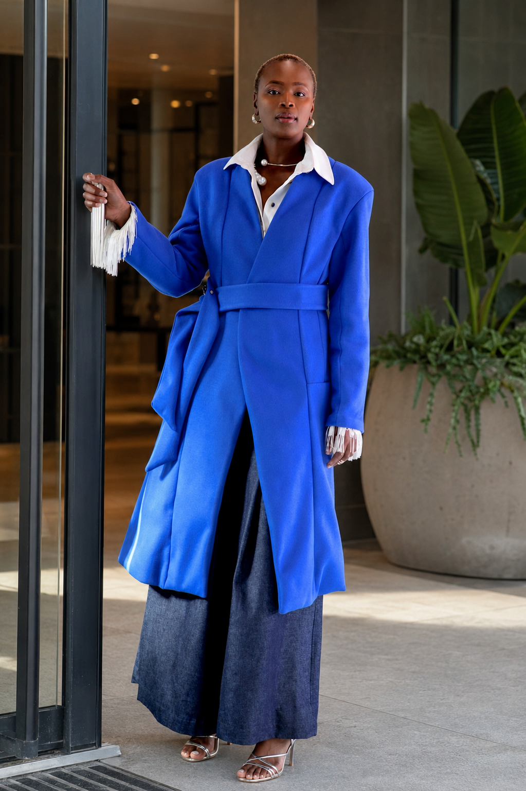Indigo Rhythm Belted Coat
