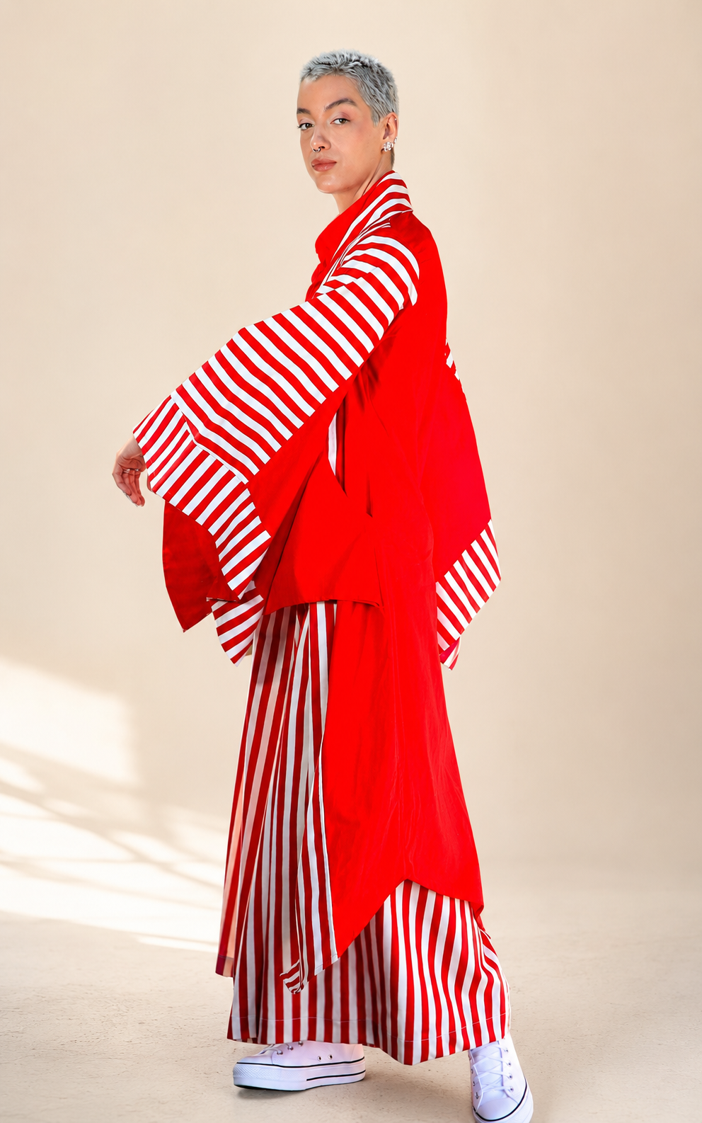 Red Line Wide-Leg Trousers