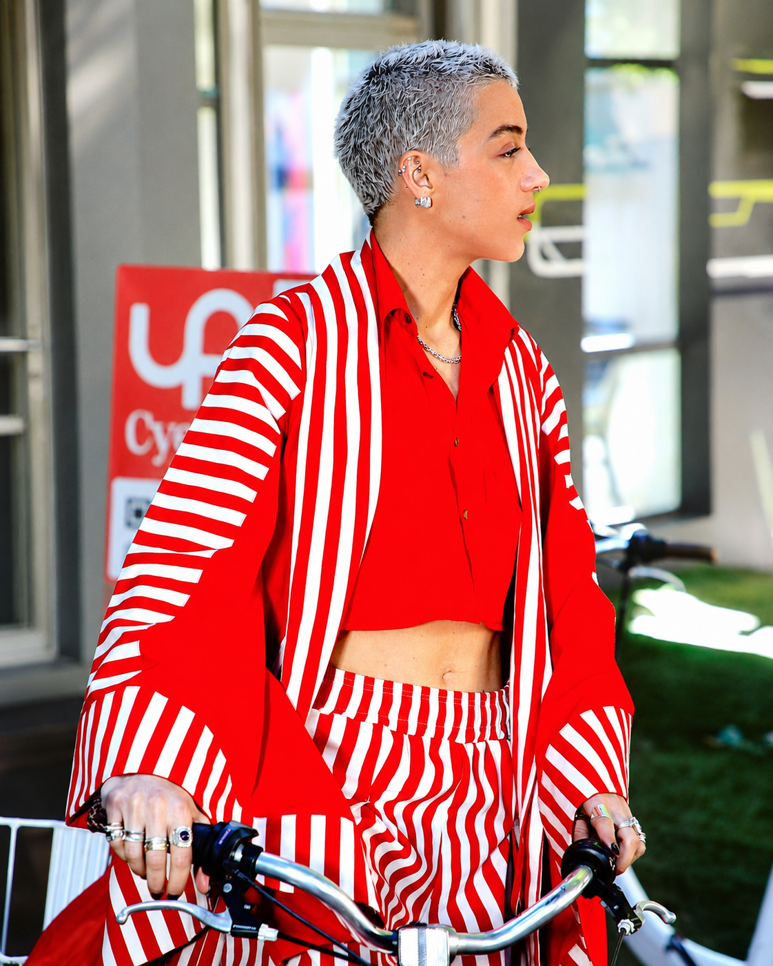 Red Line Wide-Leg Trousers