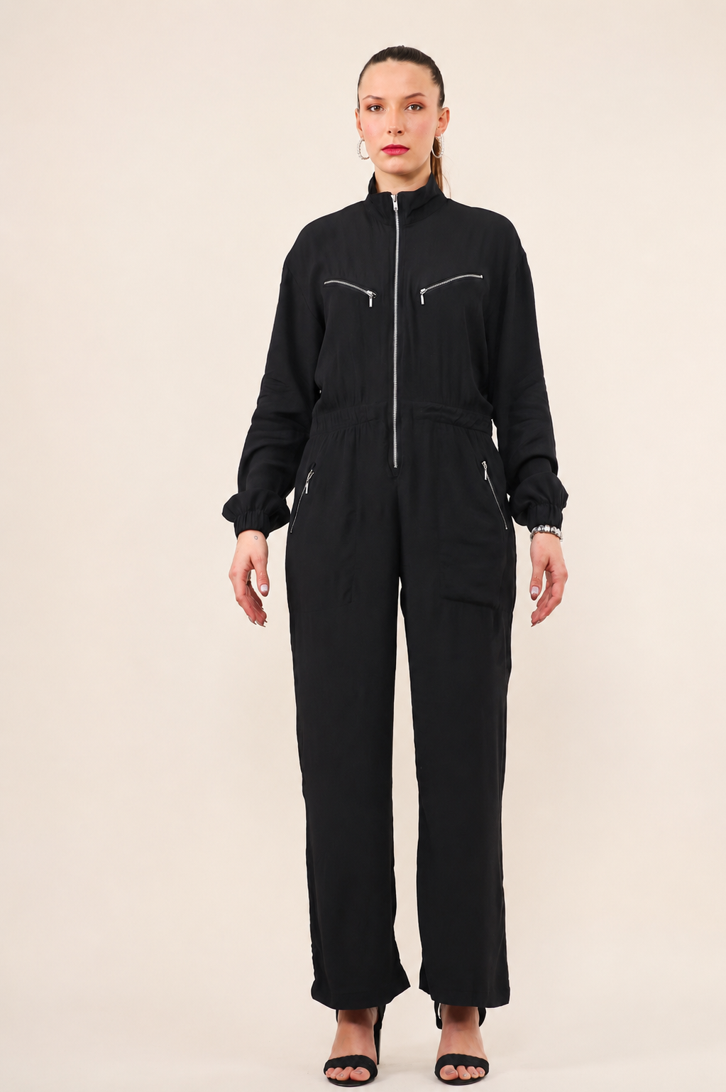 Metal Line Zip Jumpsuit
