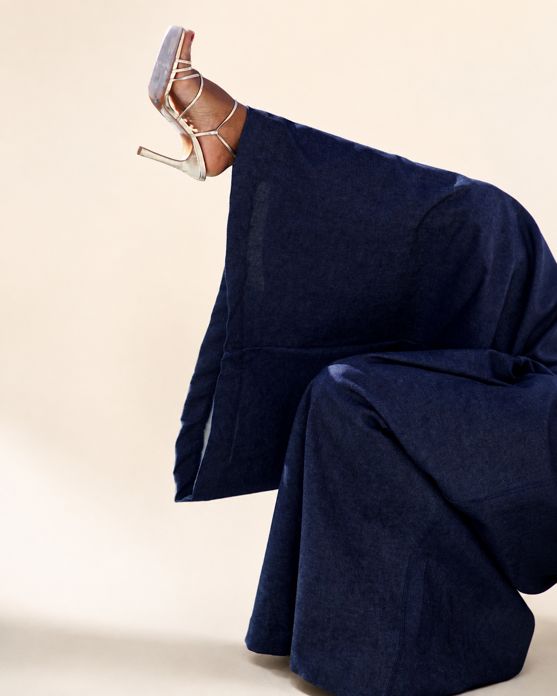 Denim Volume Wide-Leg Trousers