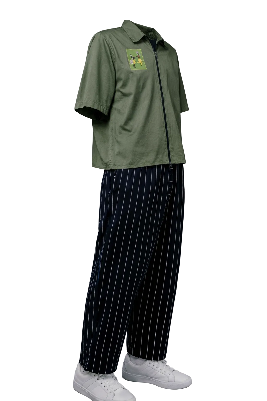 Zip Crop Shirt / Seaweed Green — Men’s Shirt