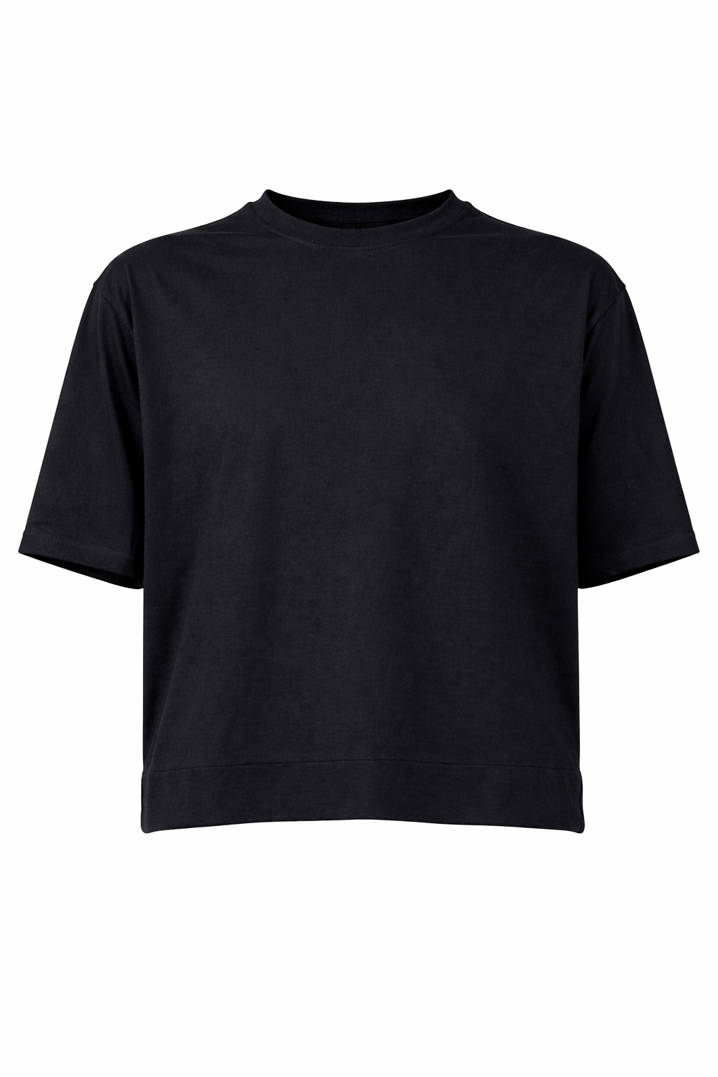 Oversize Fold-to-Crop T-Shirt / Black — Men’s T-Shirt