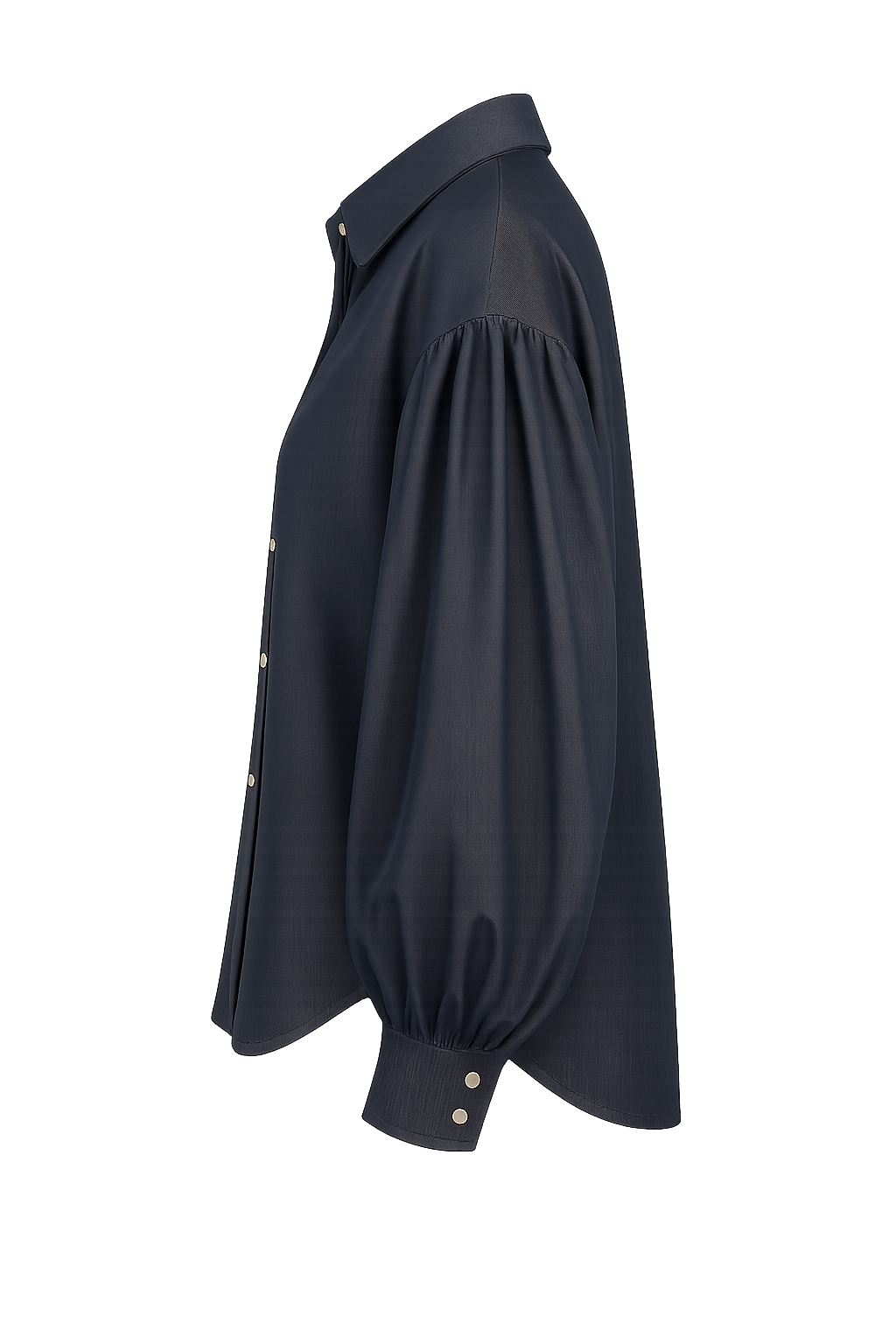 Denim Volume Sleeve Blouse