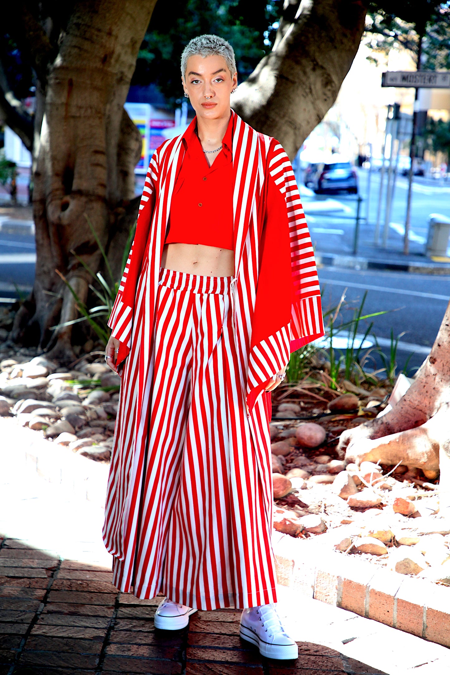Red Line Wide-Leg Trousers