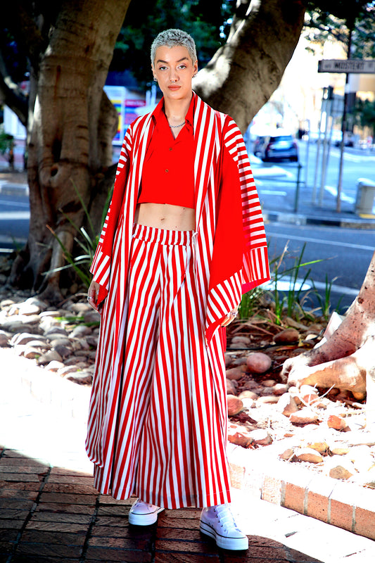 Red Line Wide-Leg Trousers