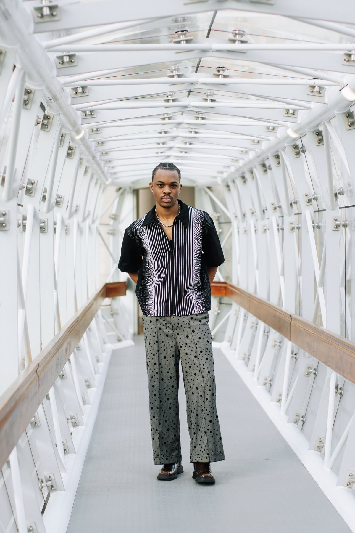 Textured Polka Dot Chinos