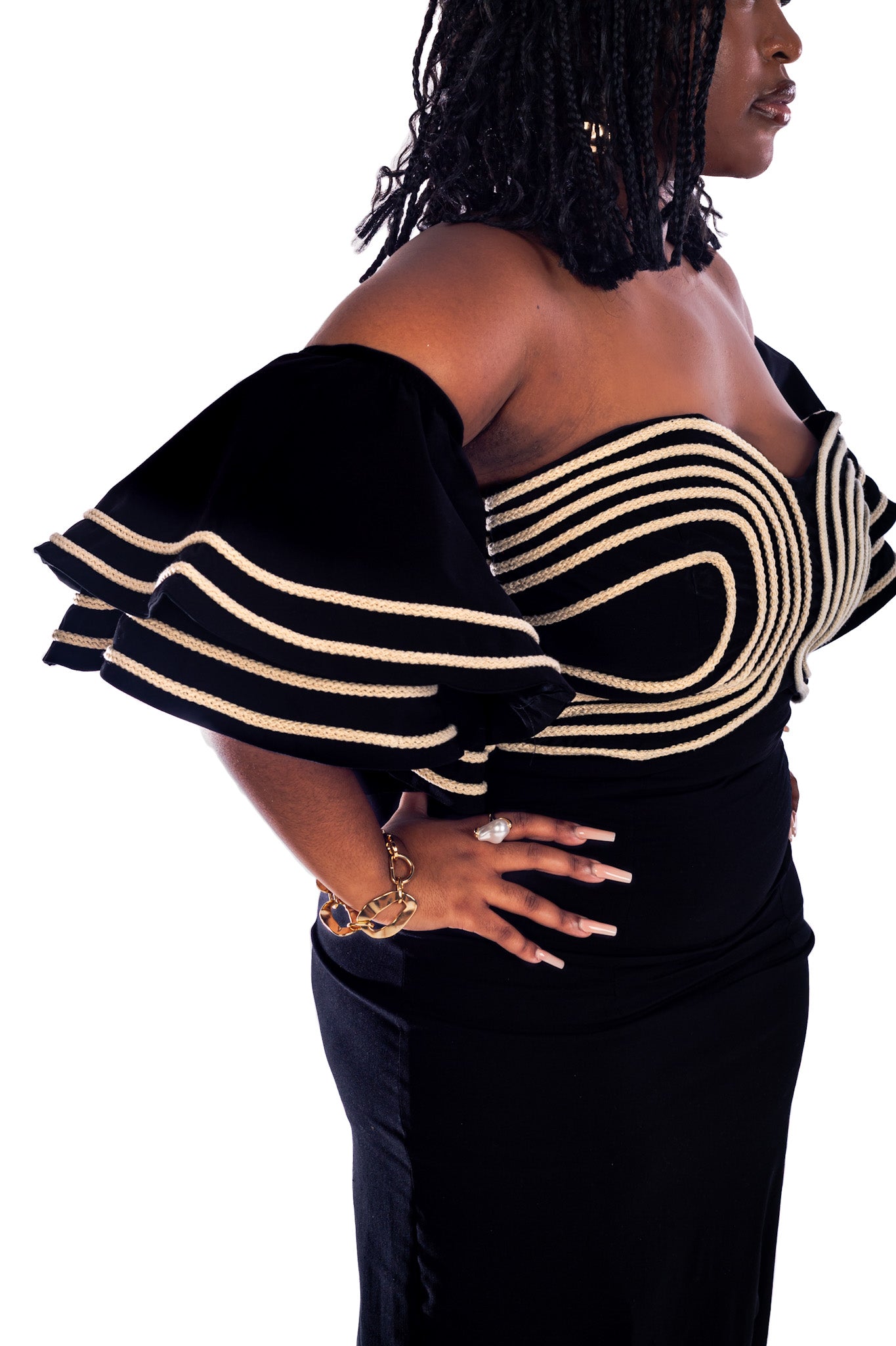 Nubian Queen Pencil Skirt and Flair Crop Top Set – Maria Collection