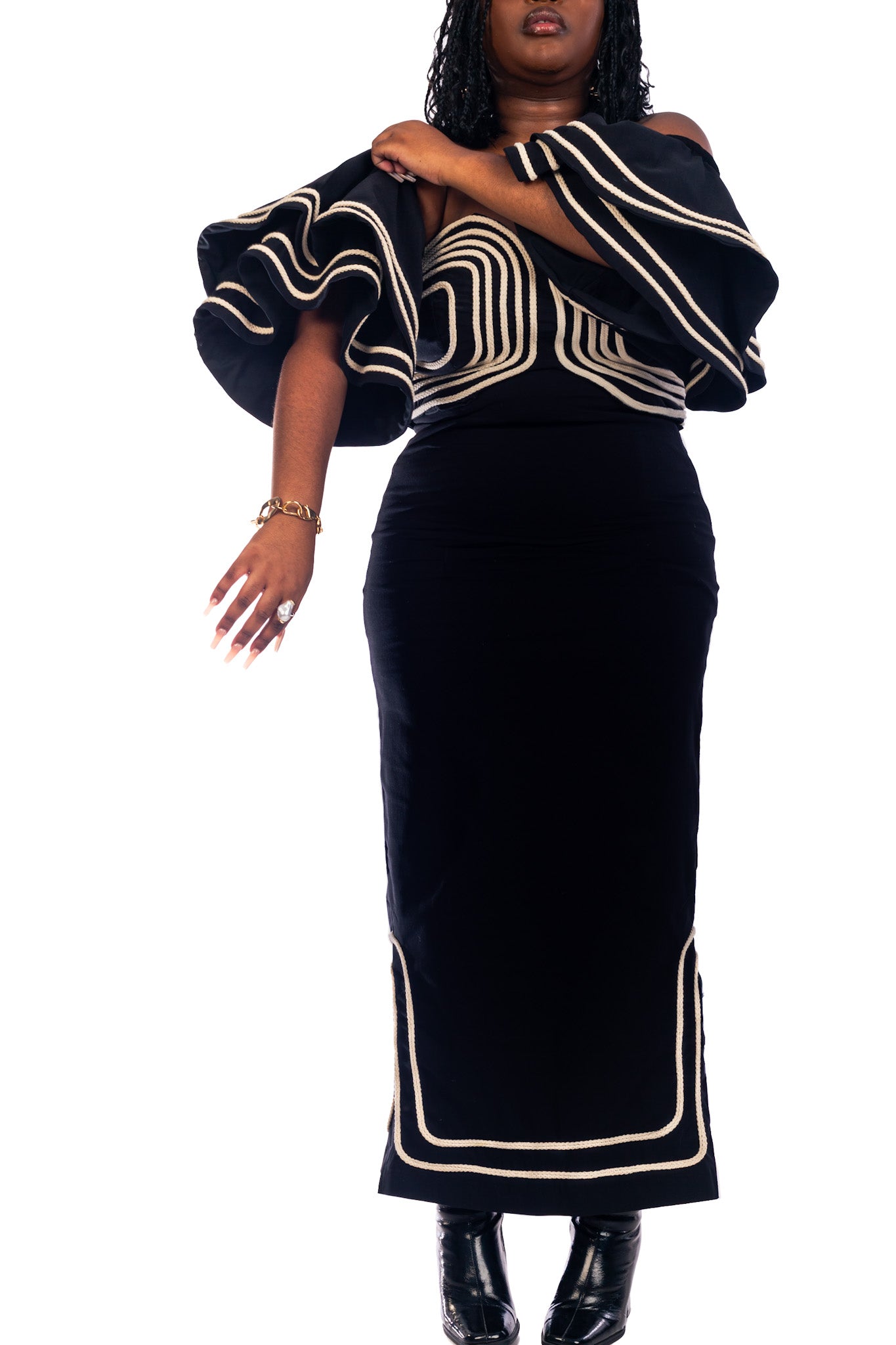 Nubian Queen Pencil Skirt and Flair Crop Top Set – Maria Collection