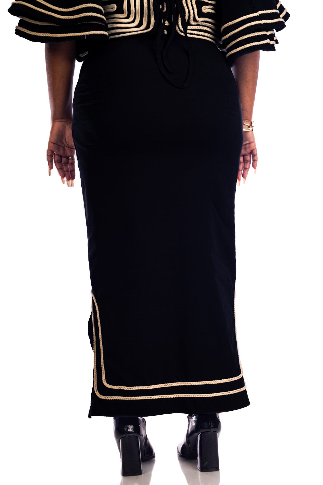 Nubian Queen Pencil Skirt and Flair Crop Top Set – Maria Collection