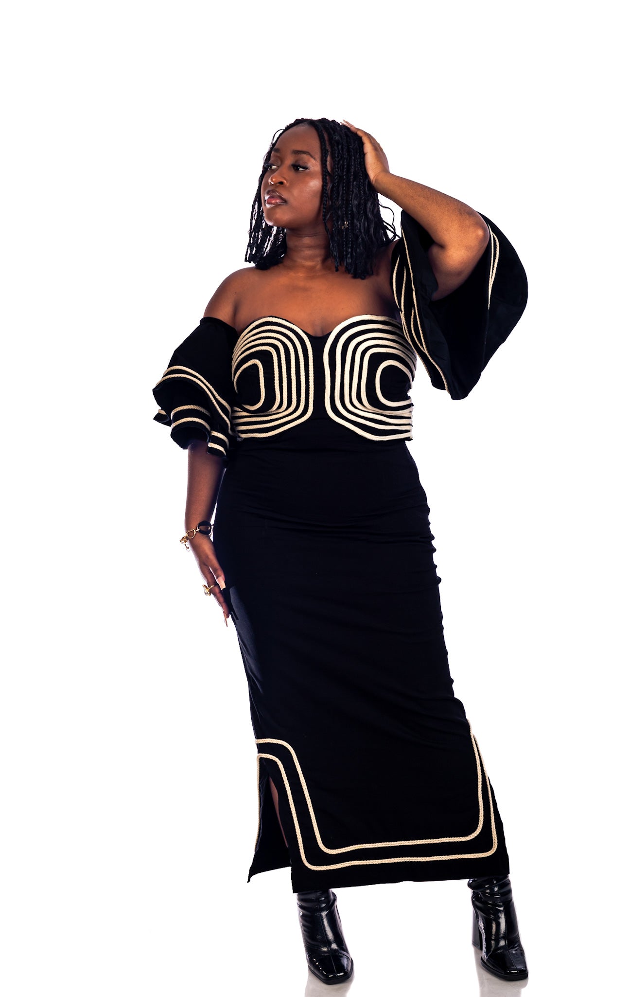 Nubian Queen Pencil Skirt and Flair Crop Top Set – Maria Collection