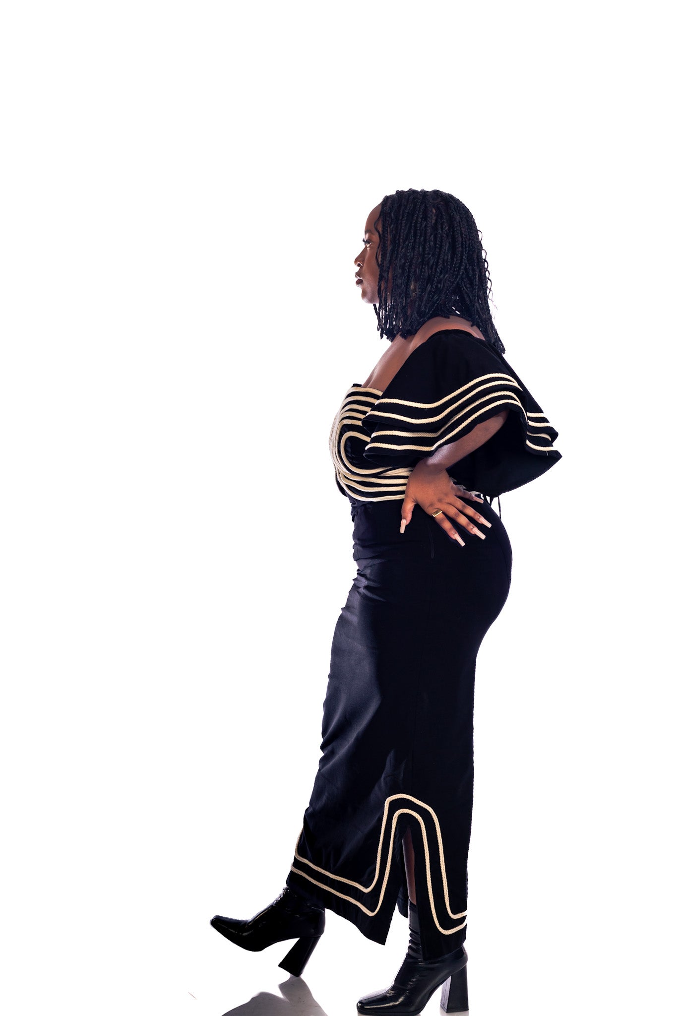 Nubian Queen Pencil Skirt and Flair Crop Top Set – Maria Collection