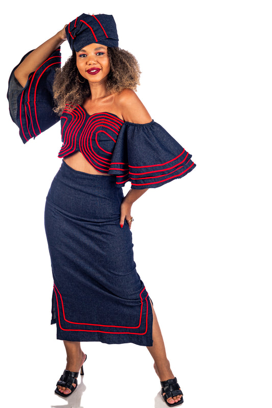 Nubian Queen Pencil Skirt – Maria Denim Collection