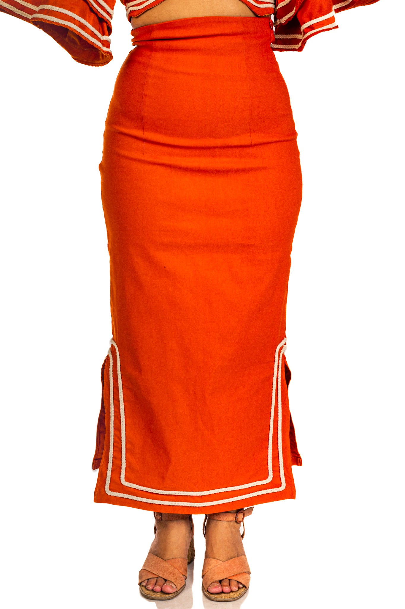 Nubian Queen Orange Pencil Skirt – Maria Collection