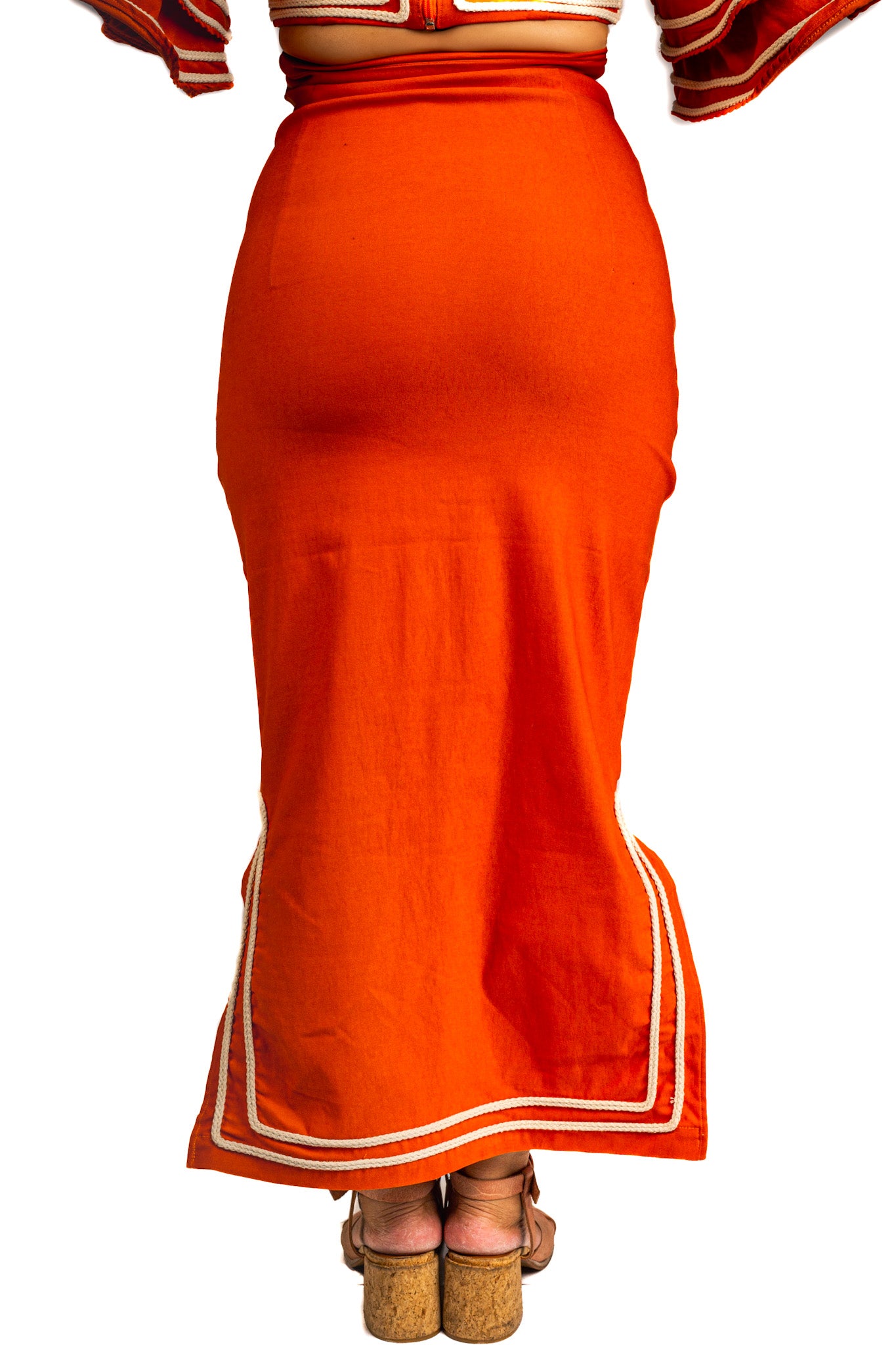 Nubian Queen Orange Pencil Skirt – Maria Collection