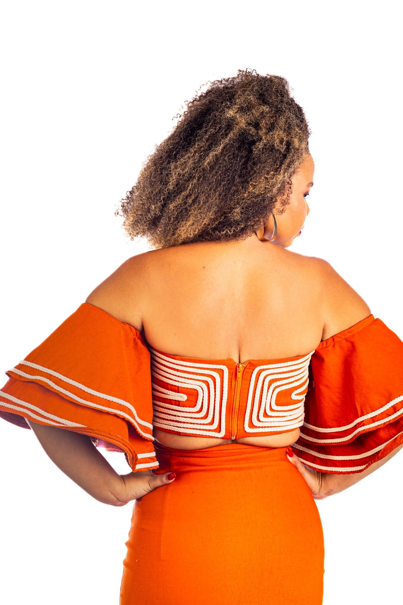 Nubian Queen Orange Flair Crop Top – Maria Collection