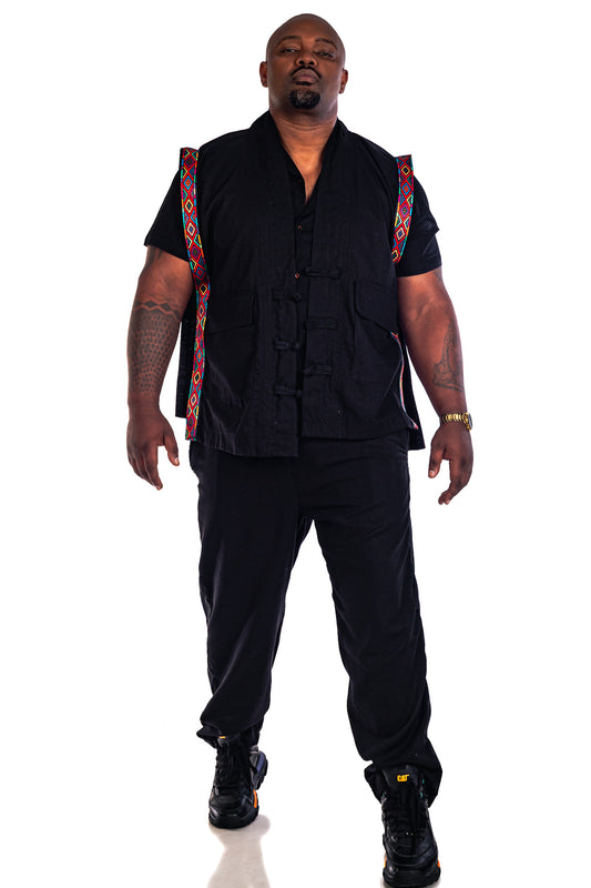 Men’s Streetwear Black Farm Vest